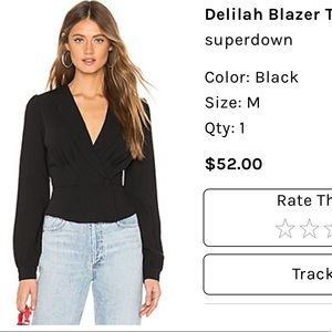 Superdown Delilah Blazer Top size medium